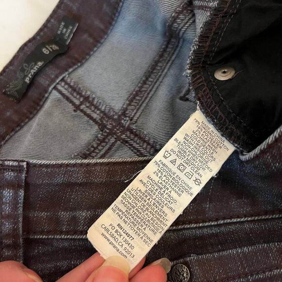 Prana NEW Womens Skinny Jeans sz 6/28 Low Rise Denim Pants Peacock Coloring Gray - Picture 6 of 7